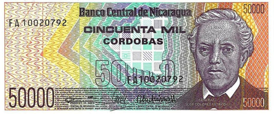 Nicaragua - 50000 Cordobas 1989 (# 161)