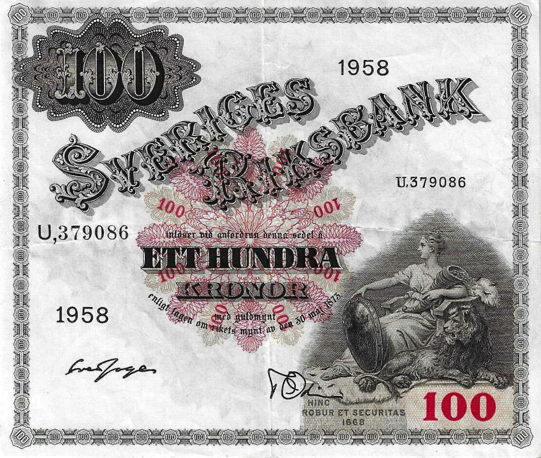 Suécia - 100 Kronor 1958 (# 45)