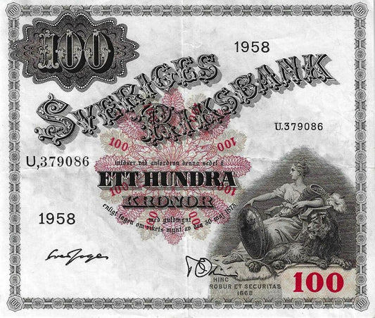 Suécia - 100 Kronor 1958 (# 45)