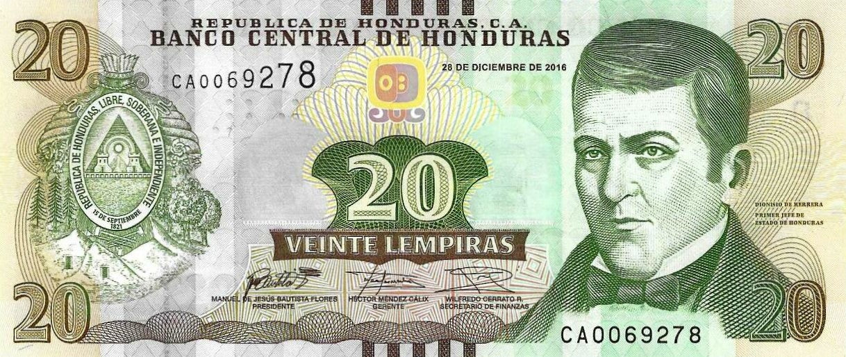 Honduras - 20 Lempiras 2016 (# 100)
