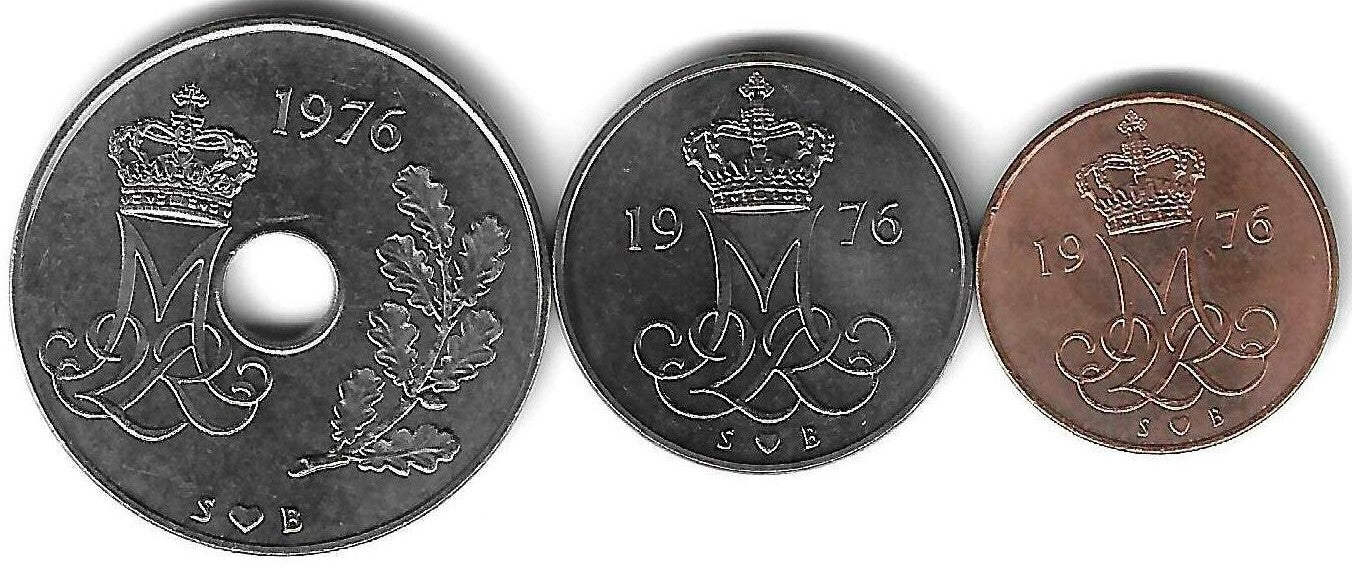 Moeda estrangeira - Dinamarca 1976