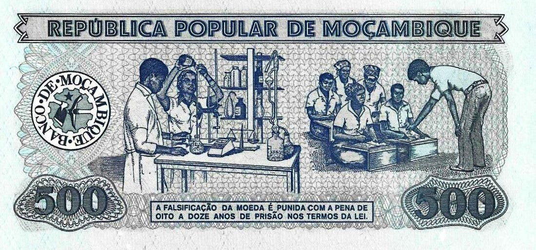 Moçambique - 500 Meticais 1986 (# 131b)