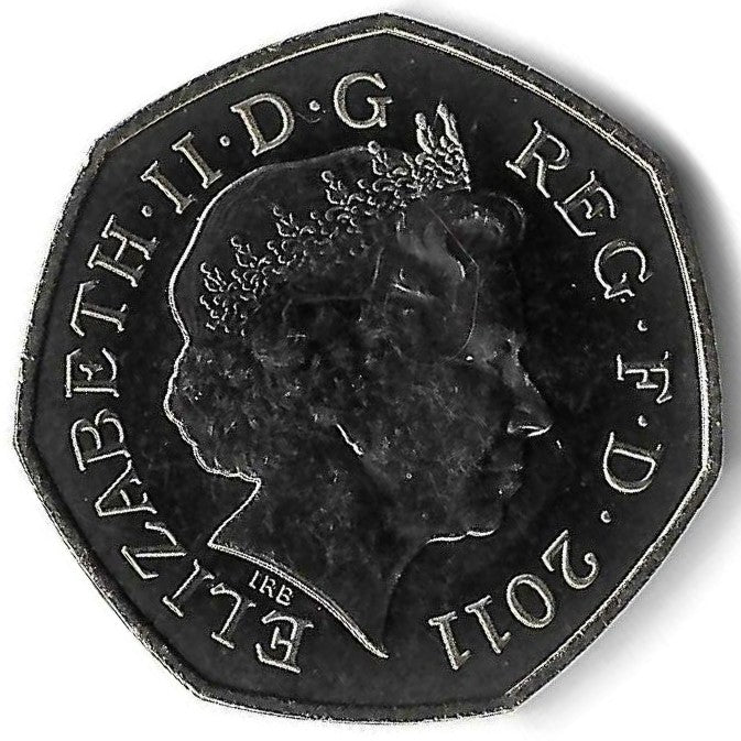Inglaterra - 50 Pence 2011 (Km# 1167) Tiro c/Arco