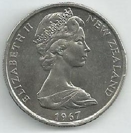 Nova Zelandia - 50 Centimos 1967 (Km# 37.1)