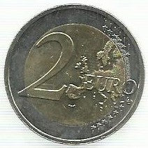 Holanda - 2 Euro 2015 (Km# 357) 30 Anos Bandeira Europa