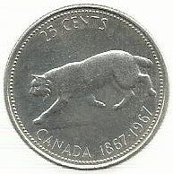 Canada - 25 Centimos 1967 (Km# 68)