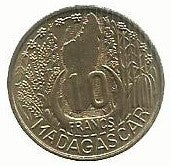 Madagascar - 10 Francos 1953 (Km# 6)