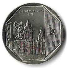 Peru - 1 Novo Sol 2014 (Km# 384) Catedral Lima