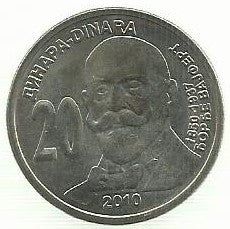 Serbia - 20 Dinara 2010 (Km# 61) Georg Weifert