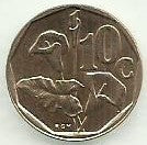 Africa Sul - 10 Centimos 1991 (Km# 135)