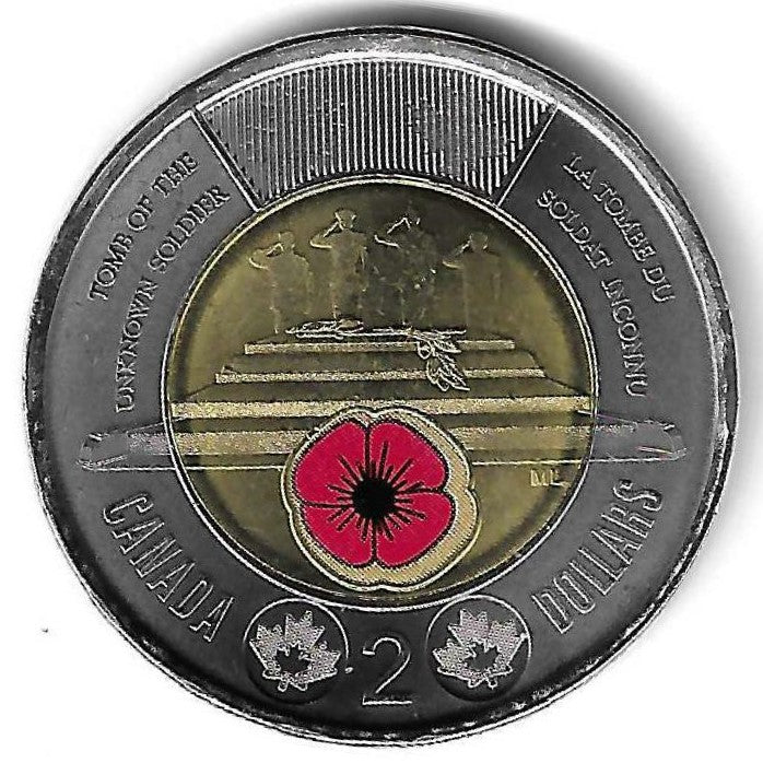 Canadá - 2 Dolares 2025 (Km# ..) 25º Anivº Tumulo Sold. Desconhecido