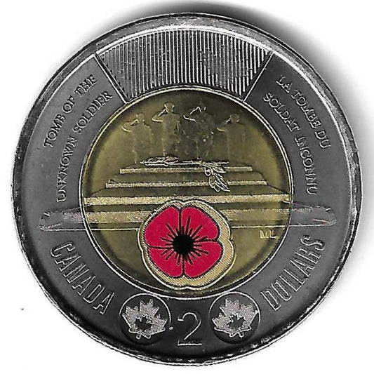 Canadá - 2 Dolares 2025 (Km# ..) 25º Anivº Tumulo Sold. Desconhecido