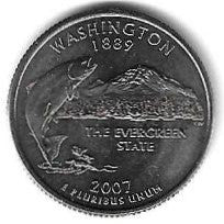 USA - 25 Cents 2007 (Km# 397) Washington