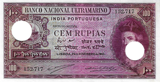 India Portuguesa - 100 Rupias 1945 (# 39)