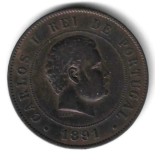 Portugal - 20 Reis 1891 (A)(Km# 533)