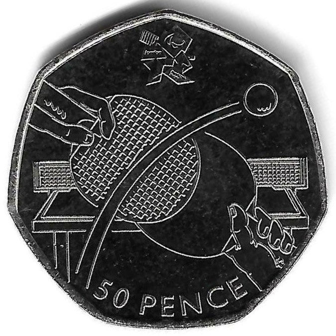 Inglaterra - 50 Pence 2011 (Km# 1180) Tenis Mesa
