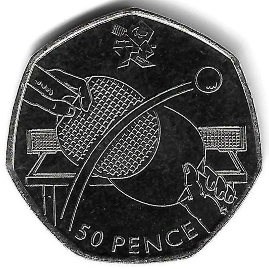 Inglaterra - 50 Pence 2011 (Km# 1180) Tenis Mesa