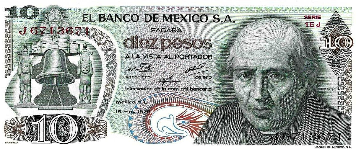 Mexico - 10 Pesos 1975 (# 63h)