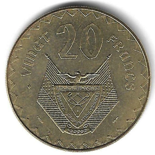 Ruanda - 20 Francos 1977 (Km# 15)