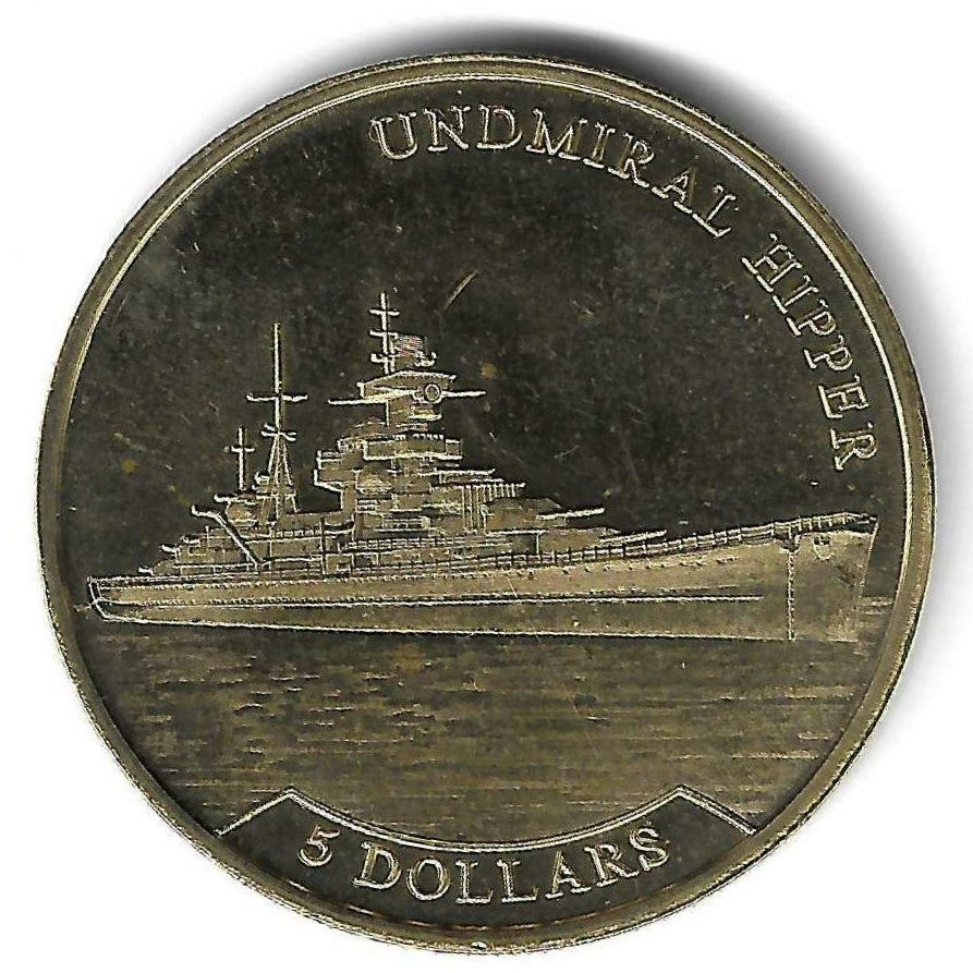 Nauru - 5 Dolares 2017 (Km# ..) Undmiral Hipper