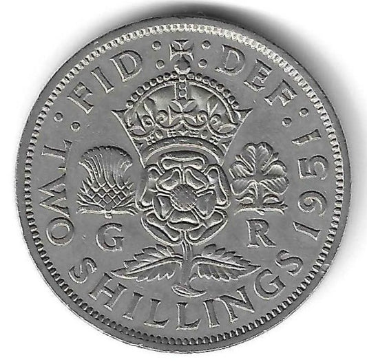 Inglaterra - 2 Shillings 1951 (Km# 878)