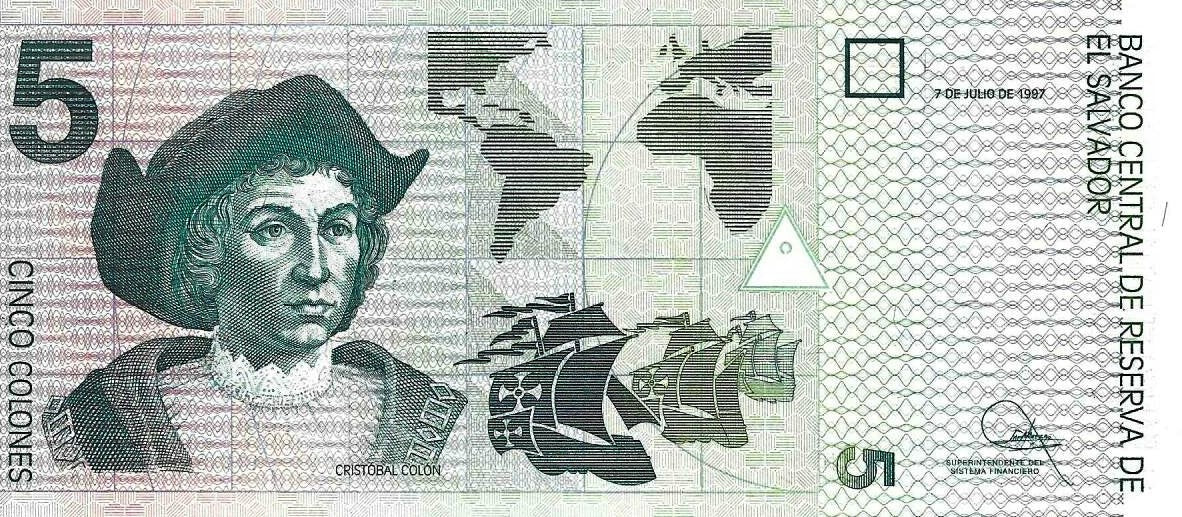 El Salvador - 5 Colones 1997 (# 147a)