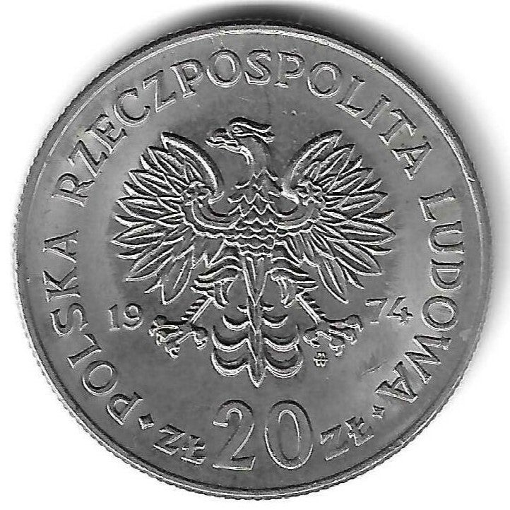 Polonia - 20 Zlotych 1974 (Km# 69) Marceli Nowotko