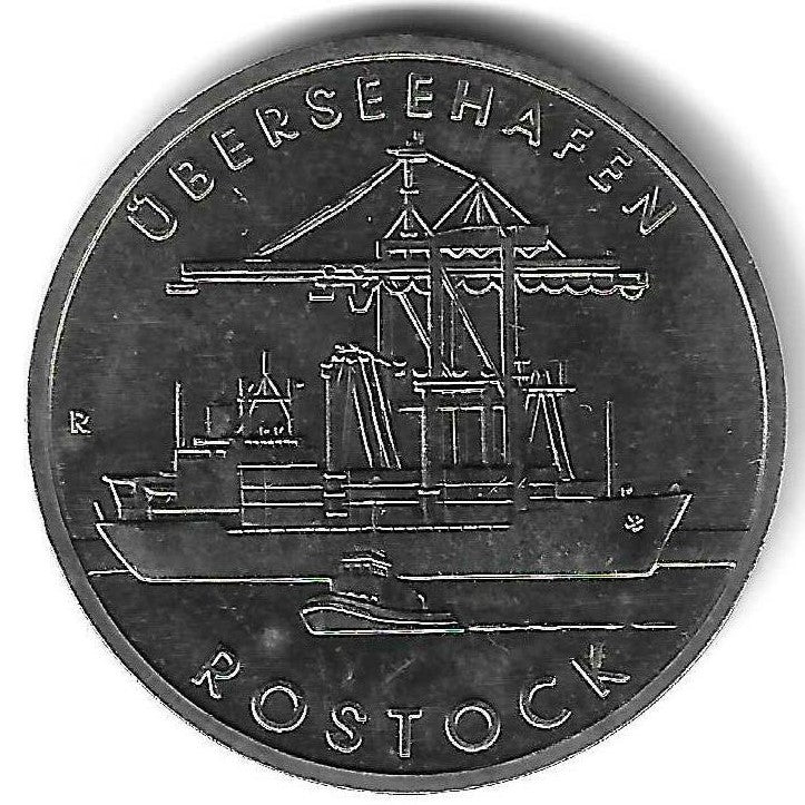 Alemanha - 5 Marcos 1988 (A)(Km# 121) Cidade Rostock