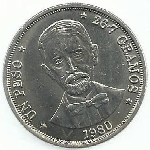 Rep. Dominicana - 1 Peso 1980 (Km# 53)