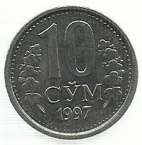Uzebequistão - 10 Com 1997 (Km# 10)