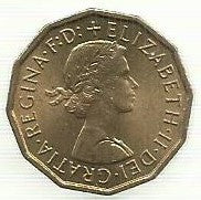 Inglaterra - 3 Pence 1961 (Km# 900)