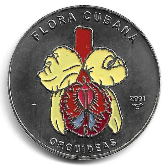 Cuba - 1 Peso 2001 (Km# 832) Orquideas
