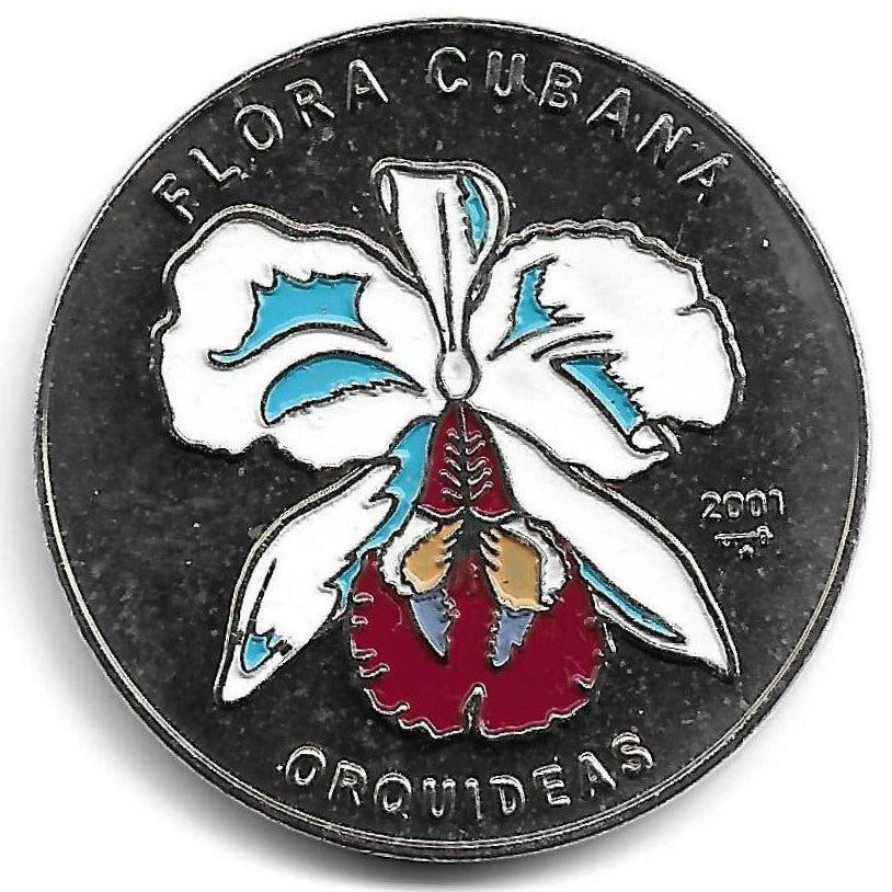 Cuba - 1 Peso 2001 (Km# 833) Orquideas