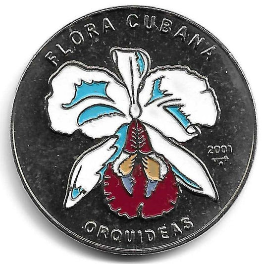 Cuba - 1 Peso 2001 (Km# 833) Orquideas