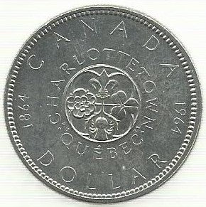 Canadá - 1 Dolar 1964 (Km# 58) Conferencia Confederação