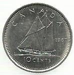 Canada - 10 Centimos 1987 (Km# 77)