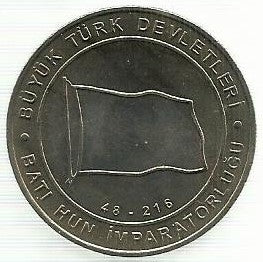 Turquia - 1 Kurus 2015 (Km# Novo) Western Hun Empire