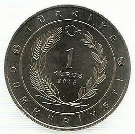Turquia - 1 Kurus 2015 (Km# Novo) Hun Empire