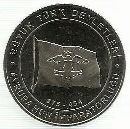 Turquia - 1 Kurus 2015 (Km# Novo) European Hun Empire