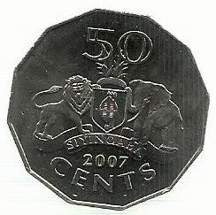 Suazilandia - 50 Centimos 2007 (Km# 52)
