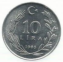 Turquia - 10 Liras 1985 (Km# 964)