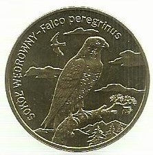 Polonia - 2 Zlote 2008 (Y# 627) Falcão Peregrino