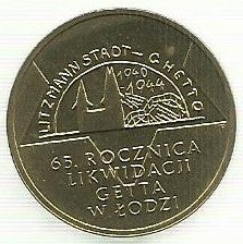 Polonia - 2 Zlote 2009 (Y# 692) Gueto Lodz