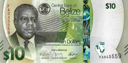 Belize - 10 Dolares 2025 (# 75)