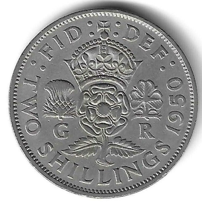Inglaterra - 2 Shillings 1950 (Km# 878)