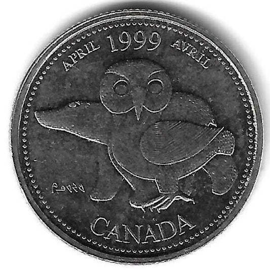 Canada - 25 Centimos 1999 (Km# 345) Abril