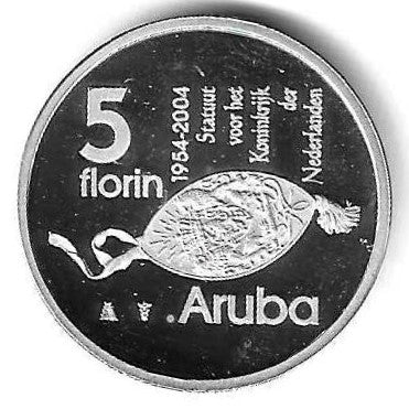 Aruba - 5 Florins 2004 (Km# 25) 50º Aniv. Paises Baixos