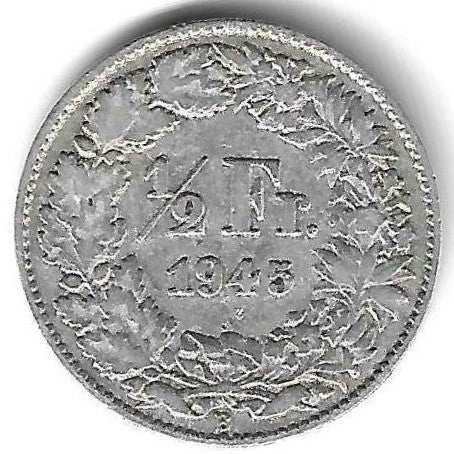 Suiça - 1/2 Franco 1945 (Km# 23)