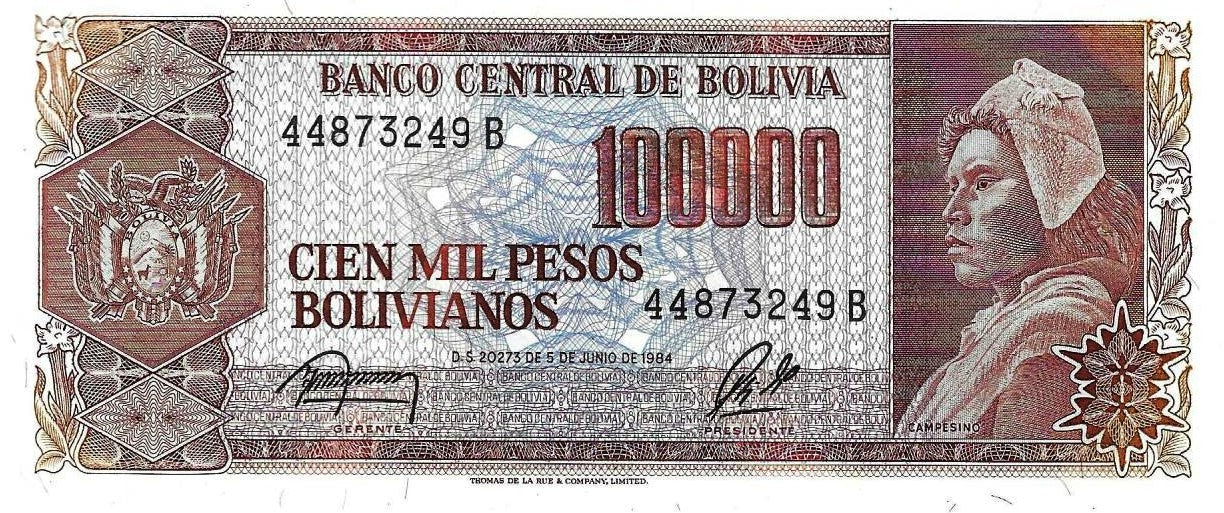 Bolivia - 10000 Pesos 1984 (# 171a)