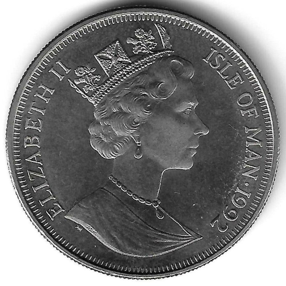 Ilha Man - 1 Crown 1992 (Km# 332) Gato Siamês